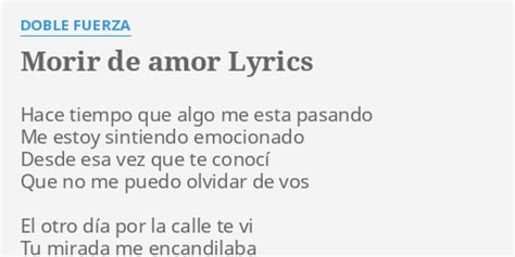 morir de amor lyrics.